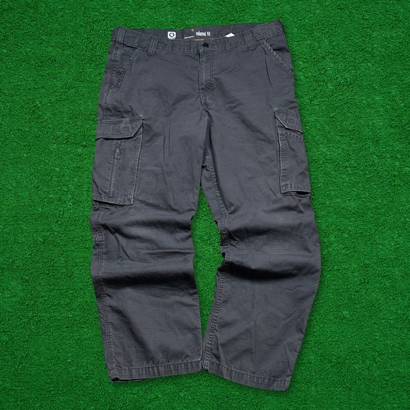 Carhartt Relaxed Fit Grey Baggy Tactical Cargo Pants - Picture 2 of 5